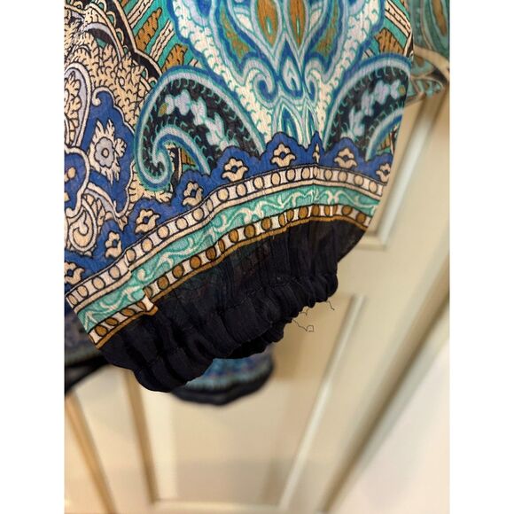 Rose and Olive Boho Paisley Print Blouse - Size Small - Picture 5 of 5
